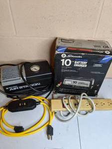 lot 287 image: Schumacher Battery Charger and Black and Decker Air Station