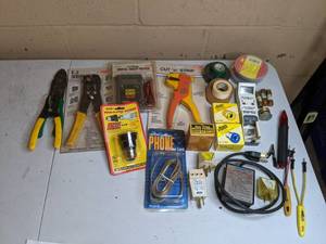 lot 298 image: Lot of Electrical Tools Supplies Fuses, Wire Cutters, Strippers, Multi-Tester, Etc.