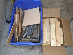 lot 272 image: Box and Bin of Wood Scraps