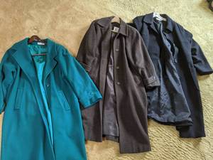 lot 115 image: Lot of 3 Long Woolen Plus Sized Womens Dress Coats
