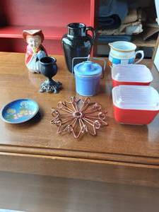 2-Red Refrigerator Dishes & Other Kitchen Misc