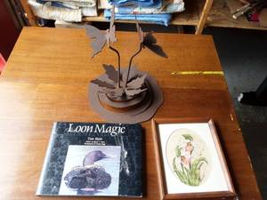 Rustic Sculpture, Loon Book, Lady Slipper Picture