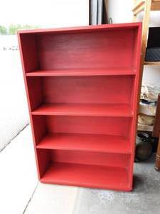 4-Shelf Red Bookcase