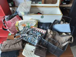 Lot Of Purses, Bags & Vintage Gloves