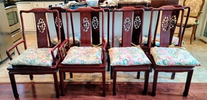 lot 1 image: Amazing Carved Wood Dining Room Set