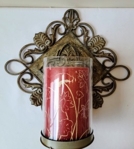 lot 68 image: Pair of Metal Wall Candleholders