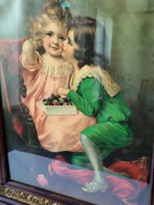 lot 79 image: Vintage Framed Victorian Children Print