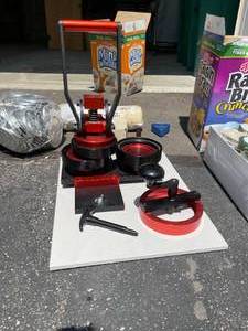 lot 251 image: Button Maker Press With Many Button Supplies