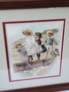 lot 129 image: Framed Children Prints