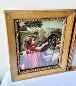 lot 145 image: Adorable Framed Vintage Children Prints