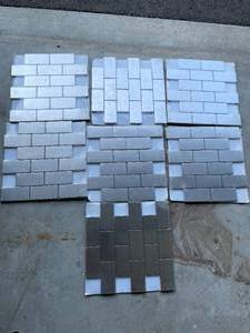 lot 269 image: 7 panels of Stainless Steel Mosaic Tile Panels