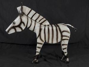 New Large Handmade Recycled Metal Zebra Garden Art