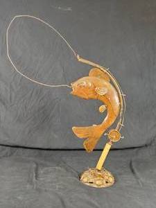 New Large Handmade Recycled Metal Fishing Art