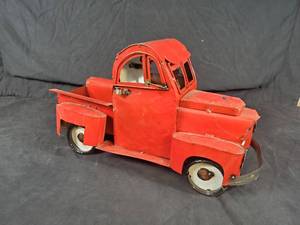 New Handmade Recycled Metal Red Truck