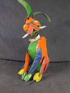 New Large Handmade Bobblehead Recycled Metal Dog