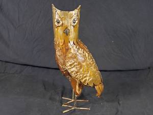 New Handmade Recycled Metal Garden Art Owl