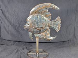 New Large Handmade Recycled Metal Garden Art Fish