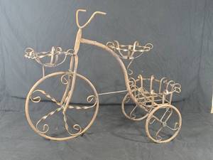 New Handmade Recycled Metal Garden Art Planter Trike