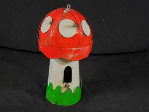 New Handmade Recycled Metal Mushroom Birdhouse