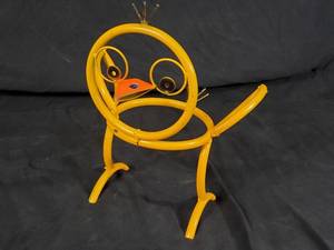 New Handmade Recycled Metal Chick Planter Holder
