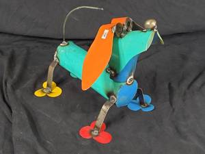 New Handmade Recycled Metal Garden Art Weiner Dog