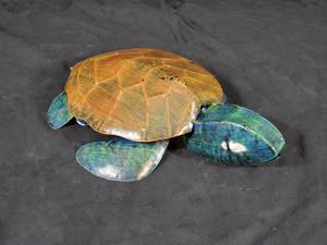 New Handmade Recycled Metal Garden Art Sea Turtle