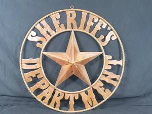 New Large Handmade Recycled Metal Sheriffs Department Sign