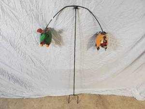 New Handmade Recycled Metal Balancing Pigs Flying Spinner