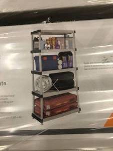 lot 13 image: Gray 5-Tier Plastic Garage Storage Shelving Unit (36 in. W x 72 in. H x 18 in. D) - set of 2 - see pictures