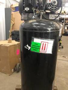 lot 28 image: Husky compressor- damaged- for parts see pictures- see pictures