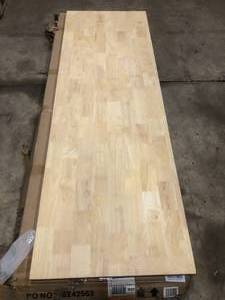 lot 31 image: 72 in. Solid Wood Top for Ready-to-Assemble 6 ft. Adjustable Height Workbench by Husky - open box not used