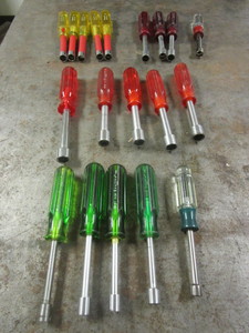 NUT DRIVERS, SNAP-ON, XCELITE-BRAND, CRAFTSMAN, 12, 916,1132 - 19 PIECES TOTAL