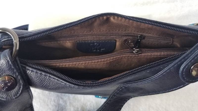Navy Blue All Leather Crossbody - Never Used