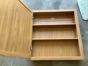 Oak Mirrored Bathroom Medicine Cabinet - 26 Height, 24 Width, 5 Depth