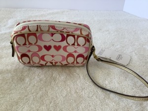 Coach Multi-Color Signature Heart Pouch F63761