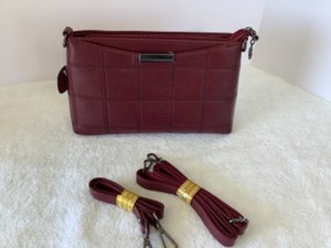 Burgandy 12 X 7 X 3 - All Leather Handbag