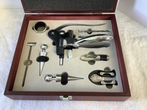 Beautiful Wine Opener and Wooden Case