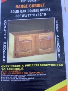 Menards Solid Oak Double Doors for Cabinet 30 Width x 17 Height, 12 Depth