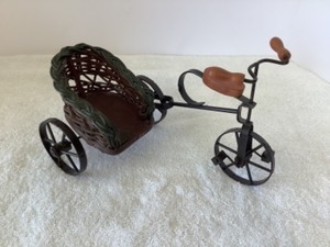 Metal  Wood Decor - Bicycle with Side Cart