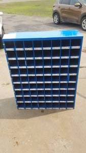 Blue Fastenal Bin Rack