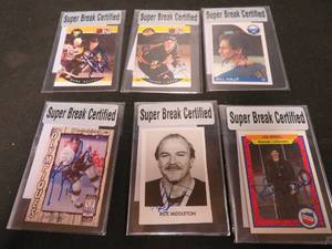 lot 43 image: 6 AUTHENTIC AUTOGRAPHED HOCKEY CARDS
