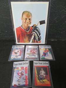 lot 45 image: 5 AUTHENTIC AUTOGRAPHED HOCKEY CARDS, PHOTO