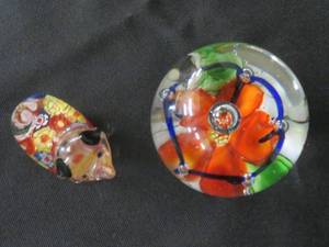 lot 81 image: TWO GLASS PAPER WEIGHTS