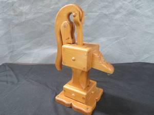 lot 97 image: SMALL WOODEN HAND PUMP
