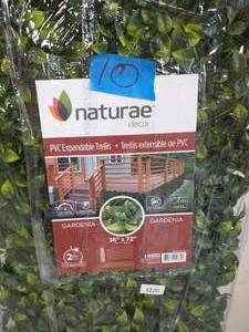 lot 10 image: Expandable IndoorOutdoor Brown PVC Trellis with Gardenia Leaf