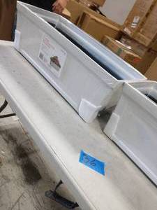 lot 36 image: Hanover 27 in. White Resin Beadboard Deck Rail Planter