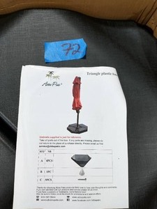 lot 72 image: ABBA PATIO 260 lbs. Plastic Patio Umbrella Base Weights in Black