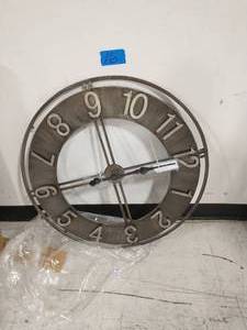 lot 16 image: Adorlee Contemporary Metal Cutout Distressed Metallic Clock