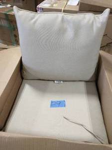 lot 29 image: 22 in. x 19 in. Taupe Leala Texture 2-Piece Deep Seating Outdoor Lounge Chair Cushion