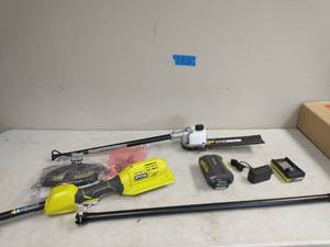 lot 185 image: RYOBI 40V 10 in. Cordless Battery Pole Saw with 2.0 Ah Battery and Charger